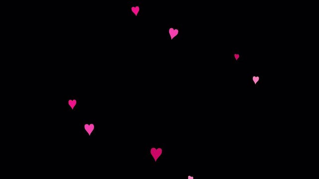 Colorful heart reactions float upward on a transparent background