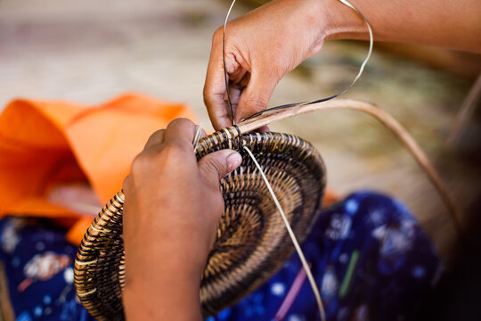Mangyan Village Talipanan Oriental Mindoro Philippines Mangyan Basketmaking in a Rural Village