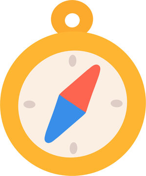 Yellow Navigation Compass Icon for Travel