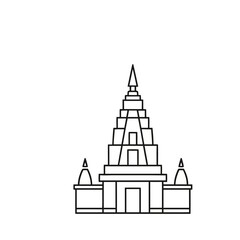 Obraz premium Outline of a tiered temple building