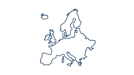 Outline map of Europe continent isolated on white © Ha