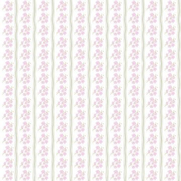 Cute pink floral seamless pattern background with tiny daisy flowers on plaid gingham grid vector illustration for baby shower, pastel fabric design, wrapping paper, wallpaper, textile and cards