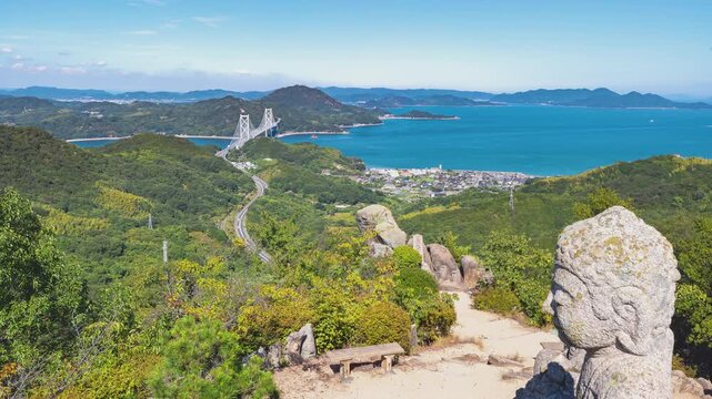 Shimanami Kaido and Seto Inland Sea Time Lapse from Mount Shirataki, Innoshima