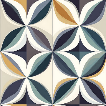Abstract floor tile texture with repeating ornamental motif for interior and surface design