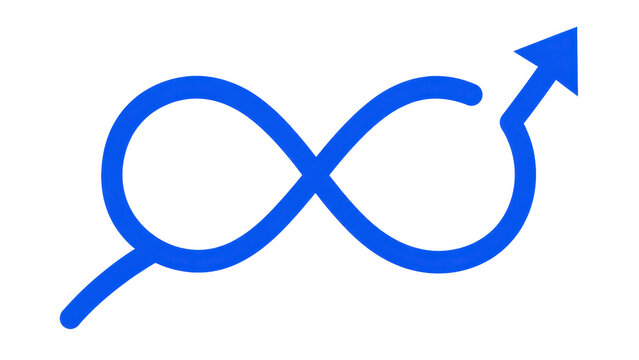 Infinity Arrow Icon Representing Continuous Growth and Progress
