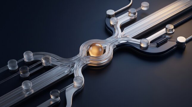 Futuristic Glass Neural Network Pathway Representing Artificial Intelligence Decision Making