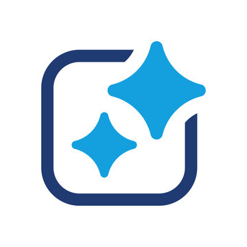 Generative AI and Artificial Intelligence Technology Icon with Sparkles, Digital Creation and Automated Content Generation Symbol