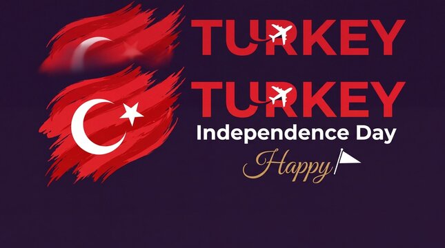 Hand drawn Turkey independence day illustration