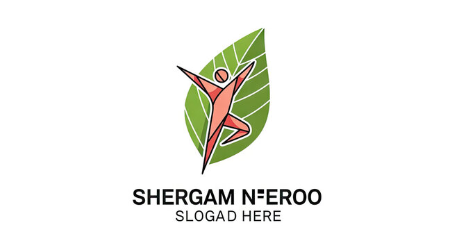 A logo featuring a stylized human figure intertwined with a leaf.