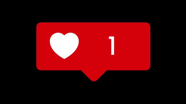 Social media like notification heart counter animation