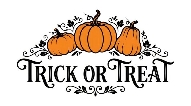 Trick or treat halloween pumpkin illustration