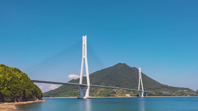 Tatara Bridge Time Lapse on the Shimanami Kaido, Seto Inland Sea, Japan