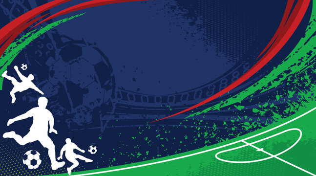 Soccer and Football Sports Background Vector. International Sports Day Illustration. Graphic Design for the decoration of gift certificates, banners, and flyer