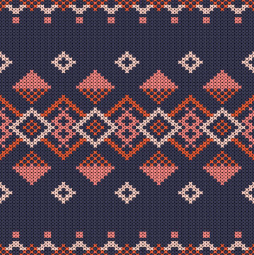     Cotton Argyle Knit Vector concept timeless geometric knit texture seamless pattern, fine diamond motif. Design for fabric, wallpaper, fashion, decor. I drew this by myself, it&rsquo;s not AI generated 