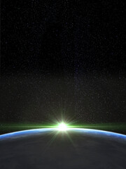 宇宙から見た地球と太陽 © Shutter & Pixel Co.