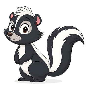 skunk cartoon vector illustration isolated on white background