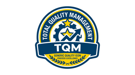 Naklejka premium Total Quality Management Icon with Growth Chart