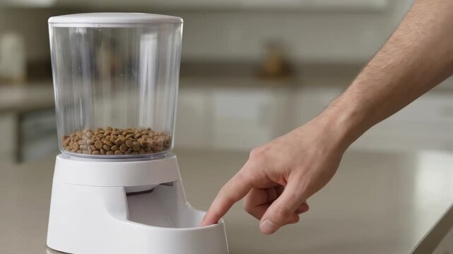 Digital Pet Food Timer Dispenser with Automatic Feeder Button
