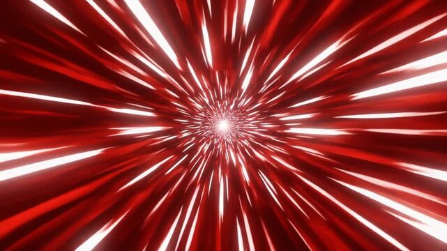 Abstract red light streaks tunnel motion background with glowing effect and zoom in cinematic style