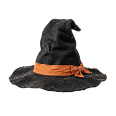 Black Witch Hat with Orange Ribbon and Bow. © donquixote-qra