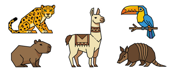 Naklejka premium South American Animals Collection