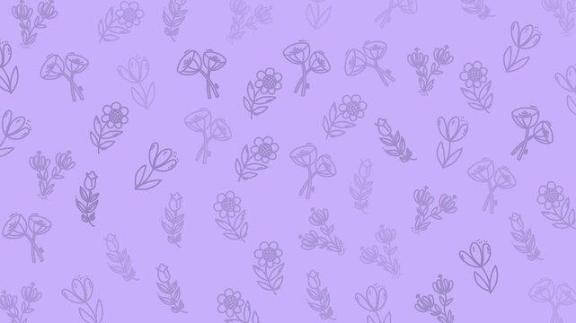 Lavender pattern with tiny handdrawn floral icons, perfect for stationery, textiles, packaging, or wedding invitations with a playful touch.