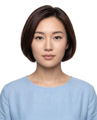 Fototapeta premium Business portrait, beautiful classic asian woman portrait isolated on transparent background.