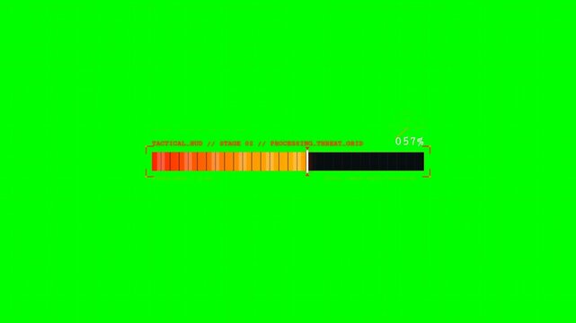Tactical Military Cyber Grid Loading Bar Animation Overlay for Gaming HUD Video Project