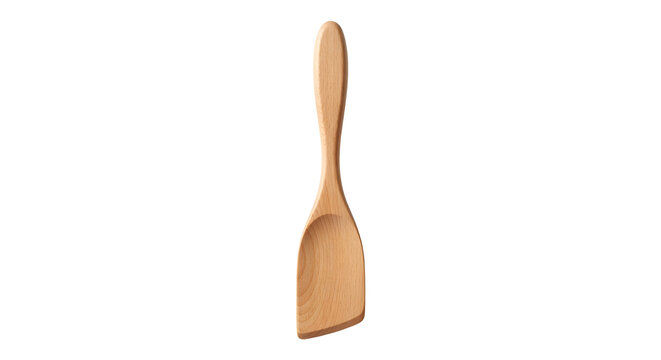 Wooden spatula utensil isolated on transparent background