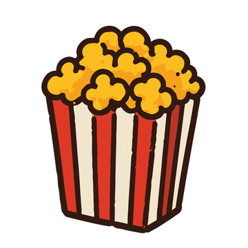 Delicious popcorn in striped box vector