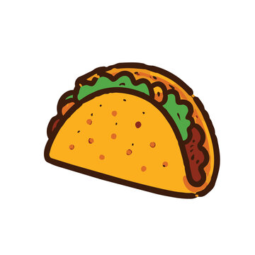 Mexican taco with lettuce and meat vector