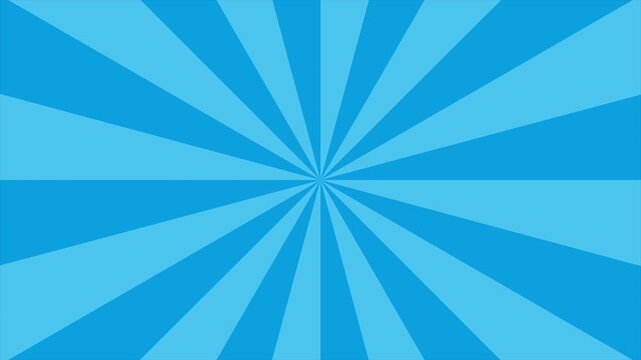 4k resolution colorful abstract sunburst retro background animation with rotating blue and cyan rays