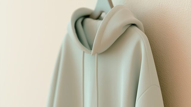 Minimalist Pastel Green Hoodie Mockup Featuring A Soft Textured Fabric Design For Fashion Apparel