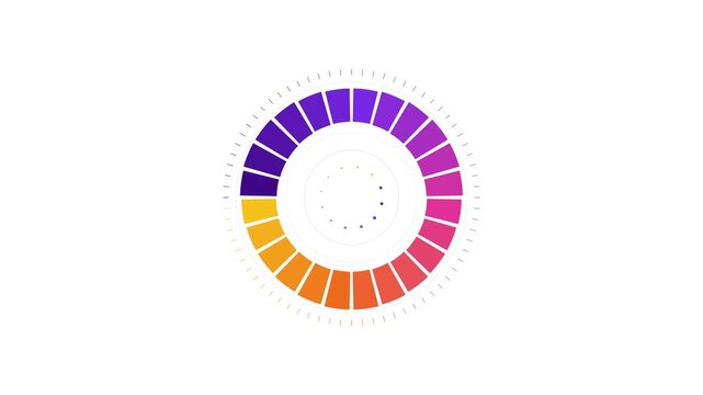 Abstract circular loading progress bar with colorful glowing segments