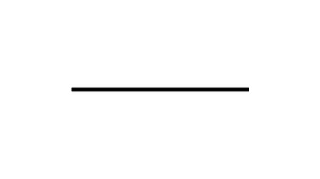 Animation of a straight horizontal line drawn from left to right, suitable for highlighting objects or text; transparent background, 4K video.