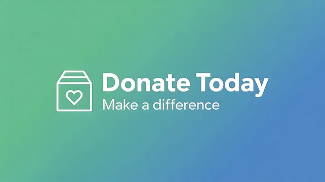 Donation and charity concept with heart icon and message to make a difference