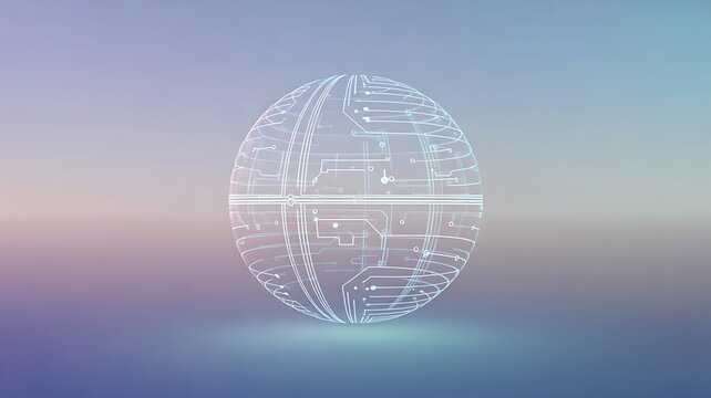 Digital global network sphere representing worldwide connectivity and communication technology