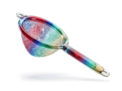 Iridescent glass tea strainer mesh sieve with kitchen sieve