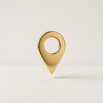 Golden Location Pin 3D Icon