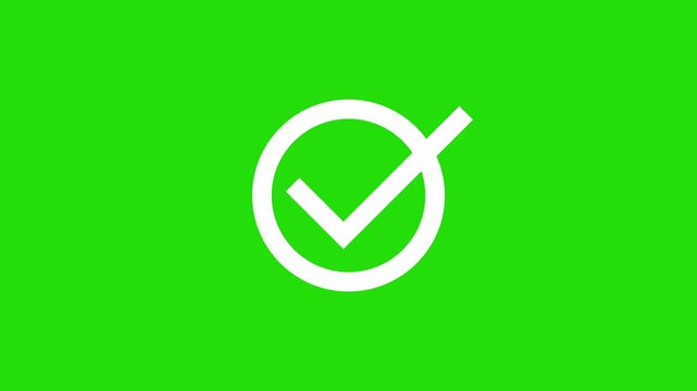animation white check mark that symbolizes approval or success. check mark animated tick symbols, checklist signs, and an approval badge