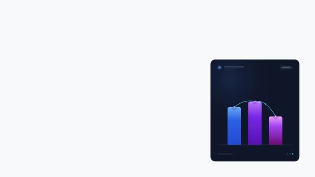 Animated bar chart showing dynamic growth and data fluctuations on screen