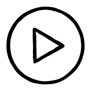 Black play button icon in circle