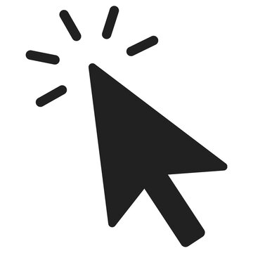 Black cursor arrow icon with click effect