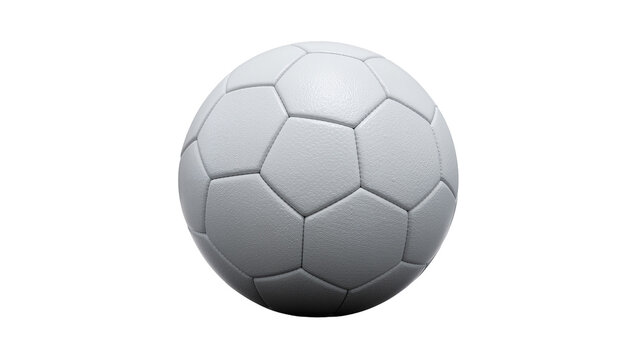 Classic white soccer ball with pentagonal and hexagonal panels, isolated on transparent background