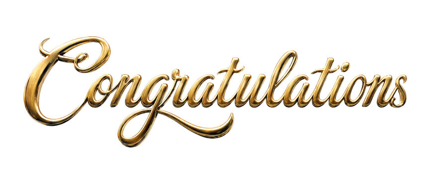 Elegant golden congratulations text in fancy cursive font perfect for celebrations and achievements