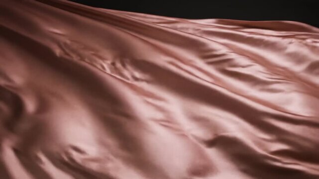Minimal smooth silk wave, metallic rose gold flowing curves animation