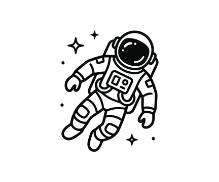 Floating Spaceman Astronaut Zero Gravity Space Explorer Vector Icon