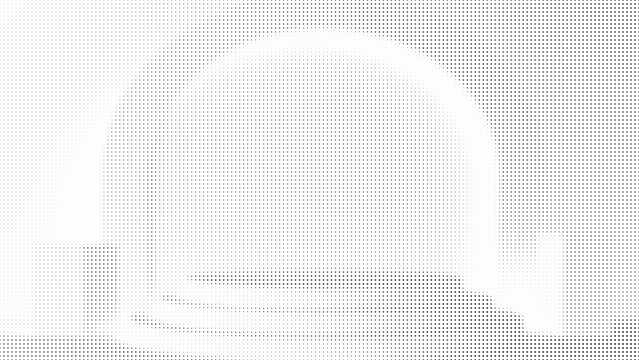 Abstract halftone pattern background with dots creating a circular shape and radial design.