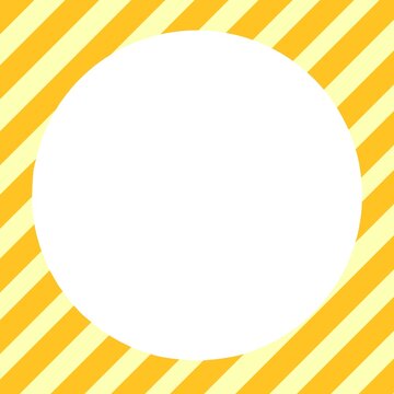 Circle Frame on yellow diagonal stripe background. Abstract yellow diagonal striped background with round frame. Abstract stripe template