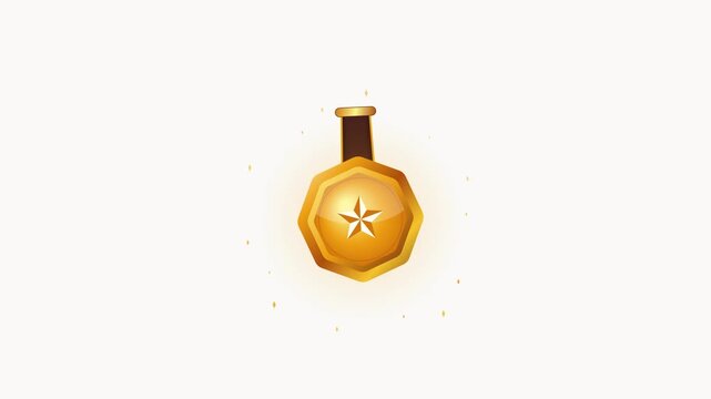 Gold Medal Award UI Animation with Loading Progress Bar Sequence